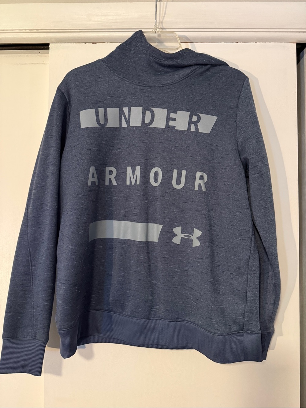 Under Armour Men's Heather Navy Crewneck Sweatshirt with Logo